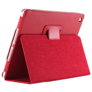 PU Leather For Apple iPad Mini 1 2 3 Smart Case Litchi Pattern Flip Matte Cover For iPad mini mini 2 mini 3 With Stander holder