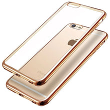 Load image into Gallery viewer, Luxury Silicone Case for iPhone 6 6s 7 8 Plus X Transparent Plating Cover for iPhone 5s SE 5 Soft TPU Case for iPhone 5 7 8 6s X