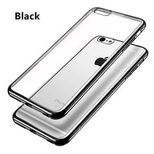 Load image into Gallery viewer, Luxury Silicone Case for iPhone 6 6s 7 8 Plus X Transparent Plating Cover for iPhone 5s SE 5 Soft TPU Case for iPhone 5 7 8 6s X