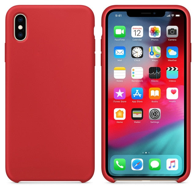 Original Silicone Phone Case for Apple iPhone X XS 7 8 Plus With Box Soft Case Cover for iPhone 6S XS Max XR 6 Plus 5 5S SE Capa