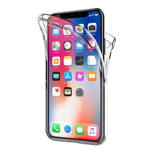 For Apple iPhone X Case 360 Degree Full Cover Soft Luxury Transparent Silicone Case Cover for iPhone X 5.8 inch